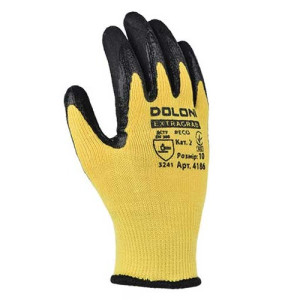 Doloni (4186) Перчатки трикотажные EXTRAGRAB с неполным латексным покрытием, жёлтые 10р.