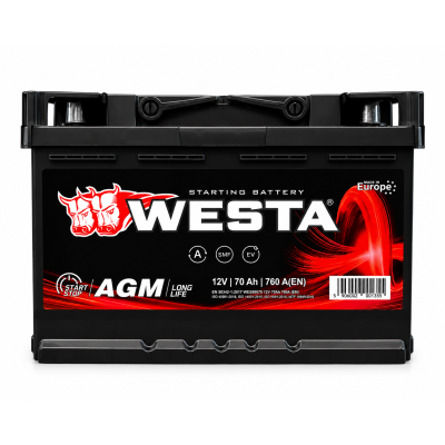 акумулятор  WESTA AGM 6СТ-70 (0) (760A)