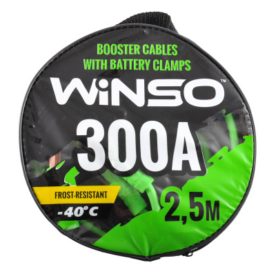 WINSO Провода-прикурювачі 300А, 2,5м, кругла сумка
