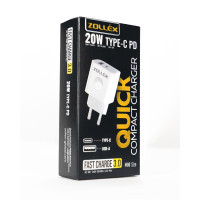 Zollex Зарядний пристрій 20W USB-A/USB-C White 12098 Zollex Зарядний пристрій 20W USB-A/USB-C White 12098