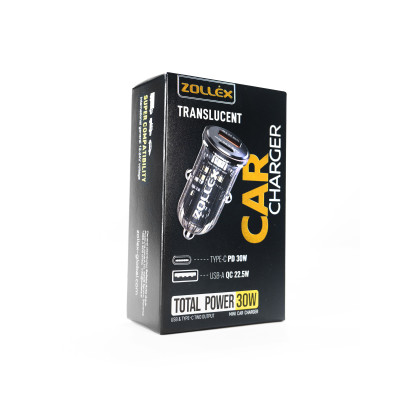 Zollex Автомобільний зарядний пристрій USB, Type-C (PD 30W+QC 22.5W) 12099