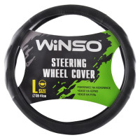 WINSO Чехол на руль L 39-41 Ø экокожа, черный с перфорацией