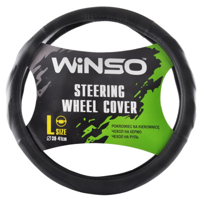 WINSO Чехол на руль L 39-41 Ø экокожа, черный с перфорацией