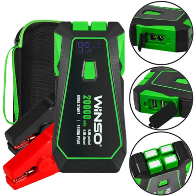 WINSO Пусковий пристрій 800А/піковий 1800A. Ємність 20000mAh