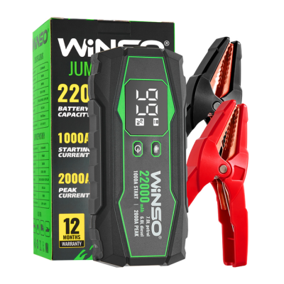 WINSO Пусковий пристрій 1000А/піковий 2000A. Ємність 22000mAh