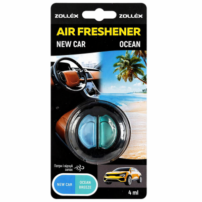 ZOLLEX  Освіжувач повітря авто 4мл New car/Ocean 17024