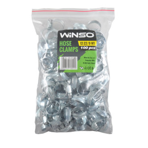 WINSO Хомути металеві нерж. сталь 12-22, 9mm W2 (100шт.)