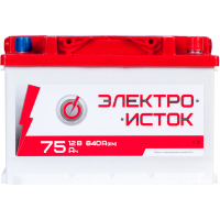 акумулятор ЕЛЕКТРОІСТОК 6СТ-75 (0) (640А)