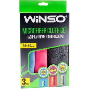 WINSO Набір гарчірок з мікрофібри 3шт, розміром 30*40см (універсальна, полірування, скло)