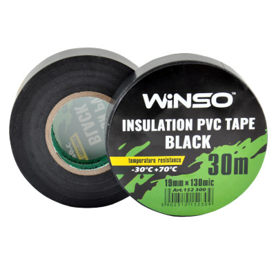 Стрічка ізоляційна ПВХ WINSO 0.13 mm/19mm 30м чорна