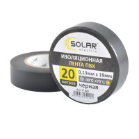 Стрічка ізоляційна ПВХ SOLAR 0.13 mm/19mm 20м чорна
