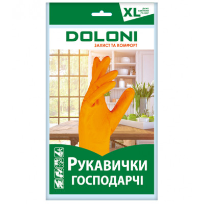 Doloni (4563) Долоні Рукавички господарчі, латексні розмір XL