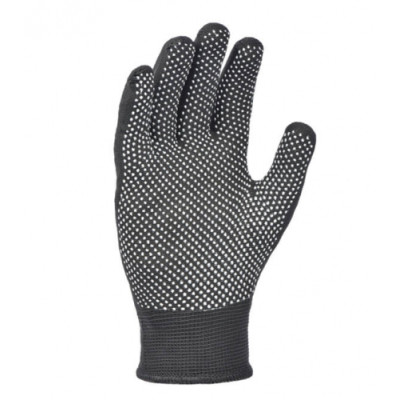 Doloni (4410) Перчатки трикотажные черные с микроточкой пвх 13 класс 10 р.