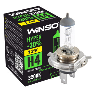 WINSO Лампа галогенна 12V H4 HYPER +30% 60/55W P43t-38