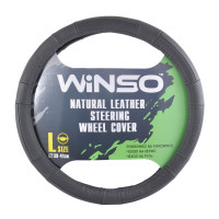 WINSO Чохол на кермо шкіряний, L 39-41 Ø, чорний