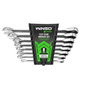 Набор ключей комб. WINSO PRO с трещоткой CR-V, 8шт (8-10-12-13-14-15-17-19мм) уп. пластик Набор ключей комб. WINSO PRO с трещоткой CR-V, 8шт (8-10-12-13-14-15-17-19мм) уп. пластик