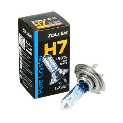 ZOLLEX Лампа авто. галоген.  H7 12V 55W Pure crystal 62024