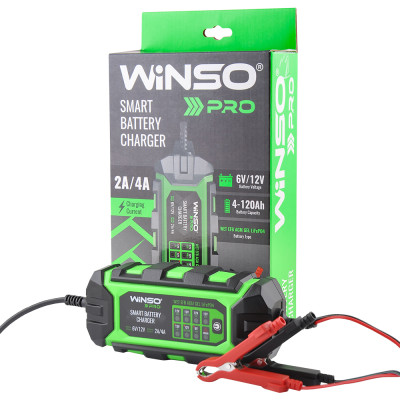 WINSO Зарядний пристрій АКБ PRO 8LEDs 4A, 6V/12V, 4-120Ah