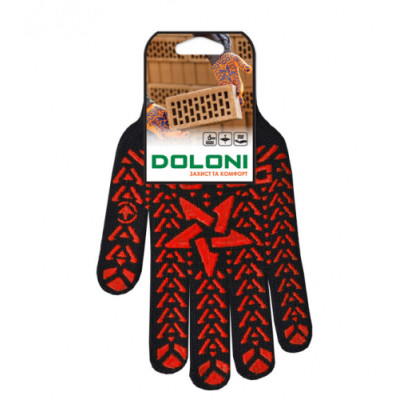 Doloni (4080) Перчатки трикотажные черные 'Звезда' з ПВХ, 7 класс р.11 Doloni (4080) Перчатки трикотажные черные 'Звезда' з ПВХ, 7 класс р.11
