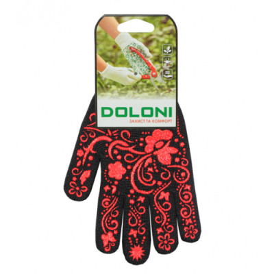 Doloni (4269/711) Перчатки рабочие с рубиновыми пвх рисунком 10 класс