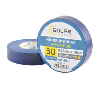 Изолента ПВХ SOLAR 0.13 mm/19mm 30м синяя
