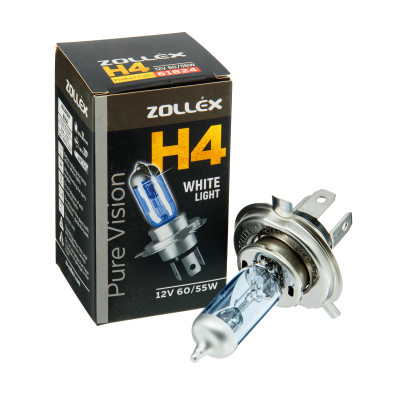 ZOLLEX Лампа авто. галоген.  H4 12V 60/55W Pure vision 61824
